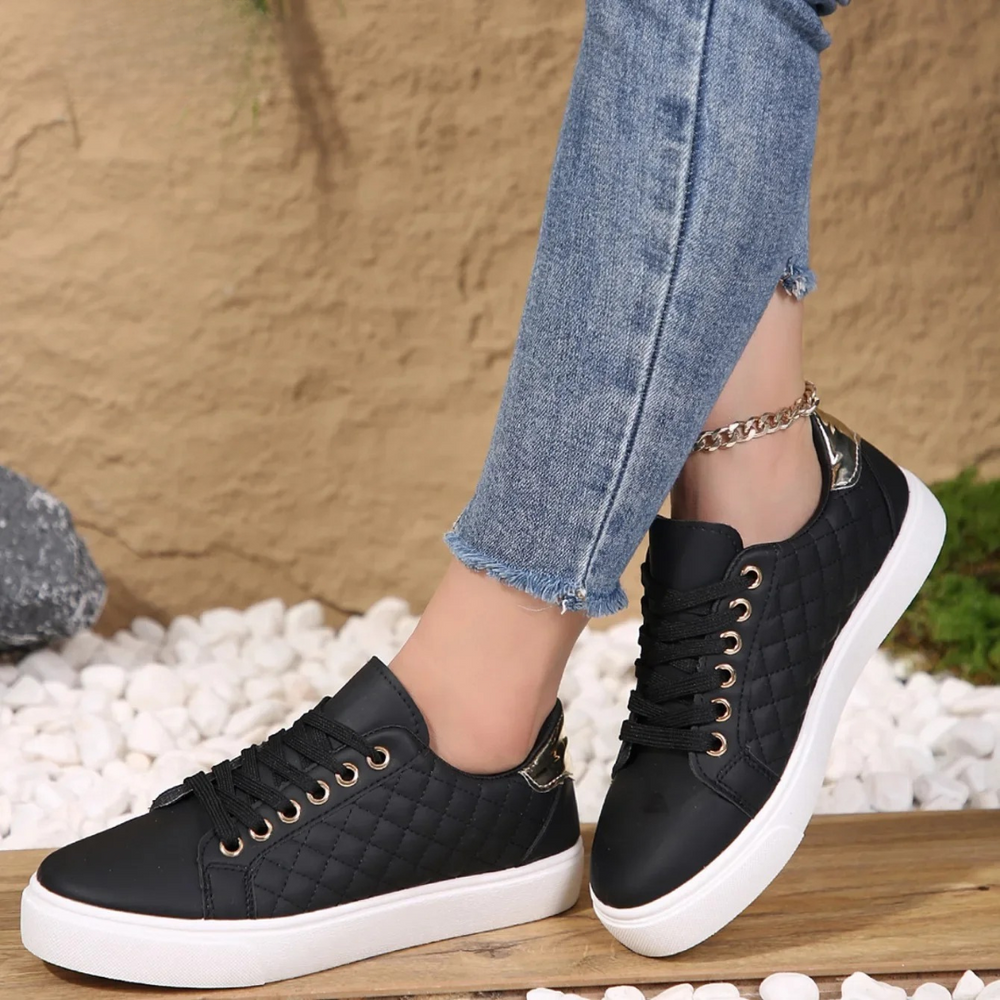 Damen Orthopädische Sneaker mit Gepolsterter Schnürung und Arch Support für Alltag 1