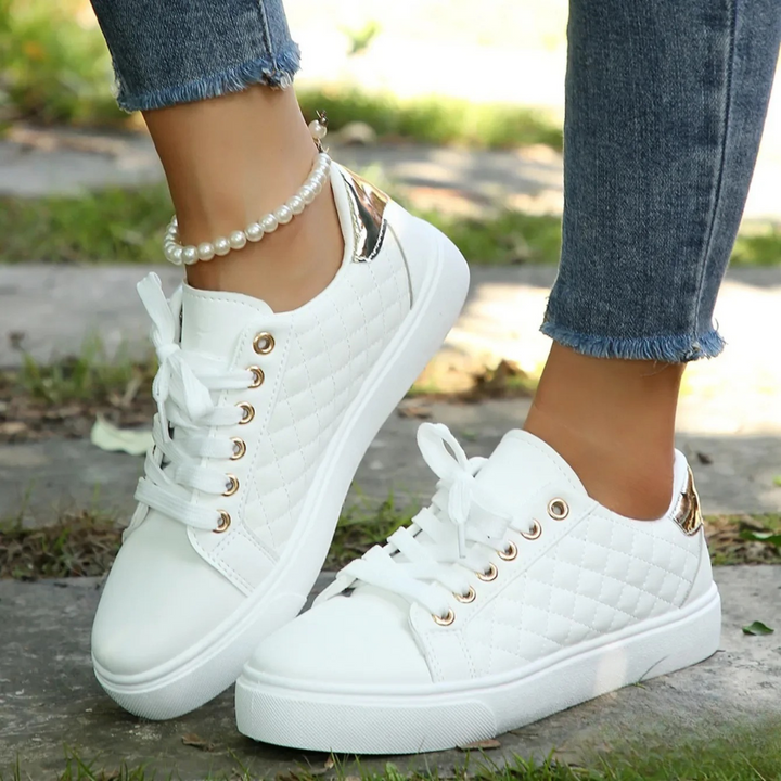 Damen Orthopädische Sneaker mit Gepolsterter Schnürung und Arch Support für Alltag 2
