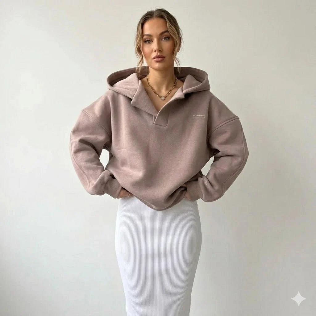 Damen Oversize Hoodie Lässiger Lounge Pullover Komfortabel Freizeit 0