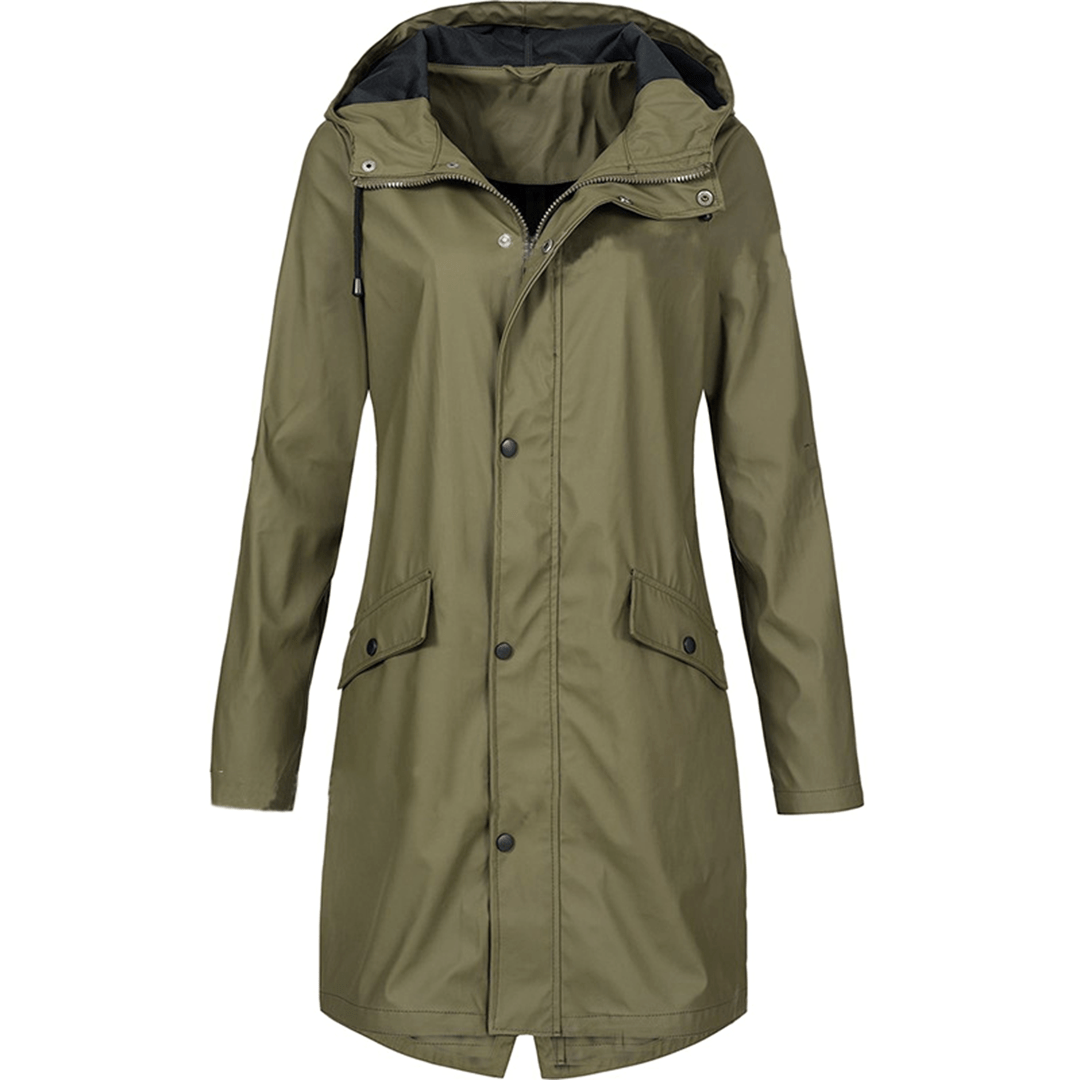 Damen Regenmantel Wasserdicht Elegant Atemberaubend 0
