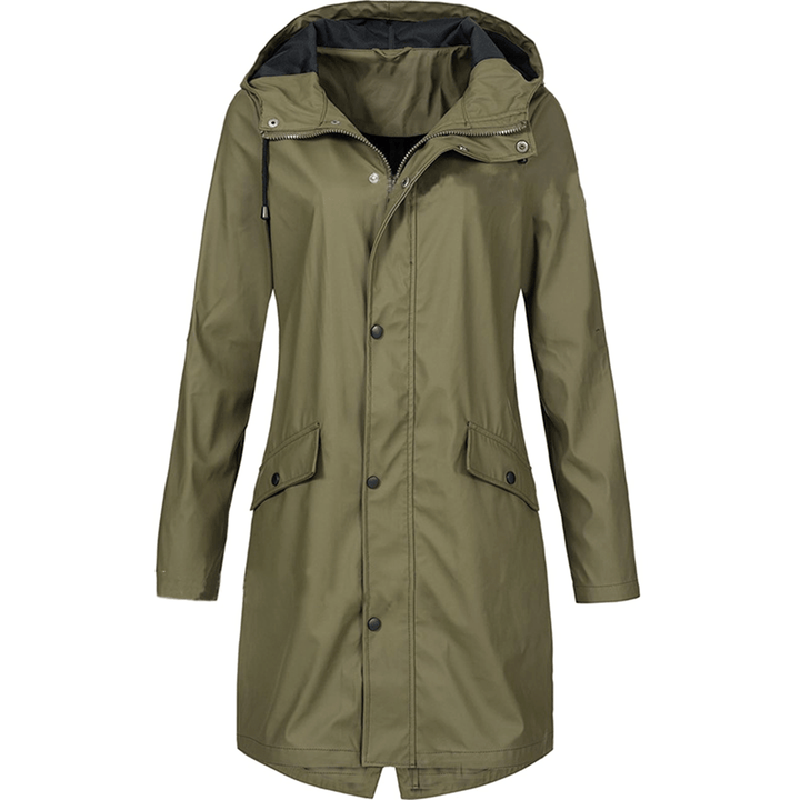Damen Regenmantel Wasserdicht Elegant Atemberaubend 0