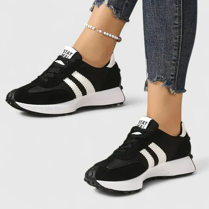 Damen Retro Schnür-Sneaker mit Orthopädischer Fußbettunterstützung für Frühling 1