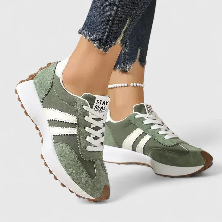 Damen Retro Schnür-Sneaker mit Orthopädischer Fußbettunterstützung für Frühling 3