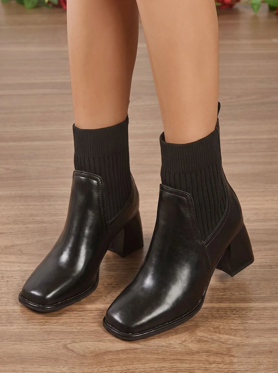 Damen Schlupf-Stiefeletten mit Orthopädischer Arch Support und Blockabsatz Braun 0