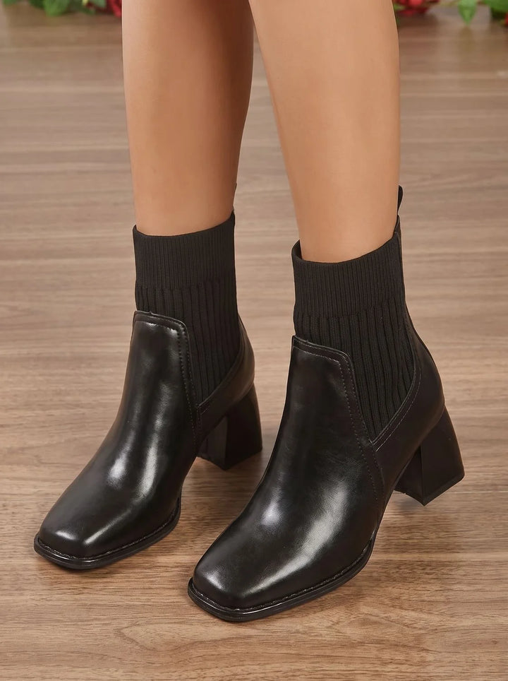 Damen Schlupf-Stiefeletten mit Orthopädischer Arch Support und Blockabsatz Braun 0