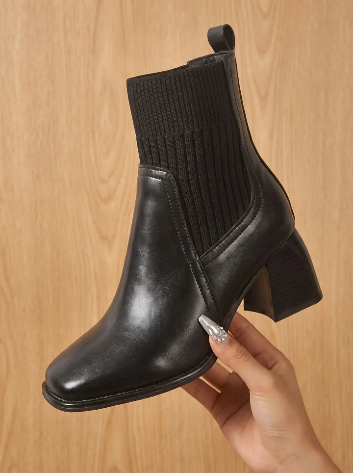 Damen Schlupf-Stiefeletten mit Orthopädischer Arch Support und Blockabsatz Braun 3