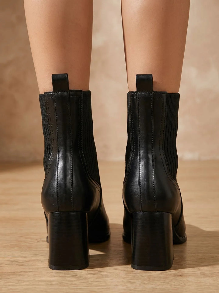 Damen Schlupf-Stiefeletten mit Orthopädischer Arch Support und Blockabsatz Braun 4