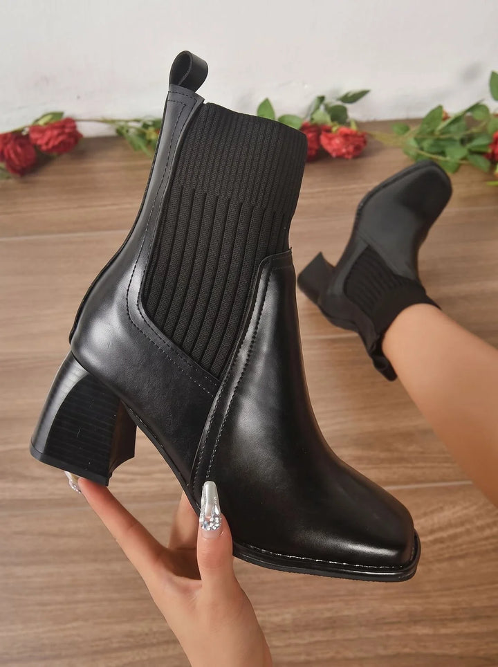 Damen Schlupf-Stiefeletten mit Orthopädischer Arch Support und Blockabsatz Braun 8