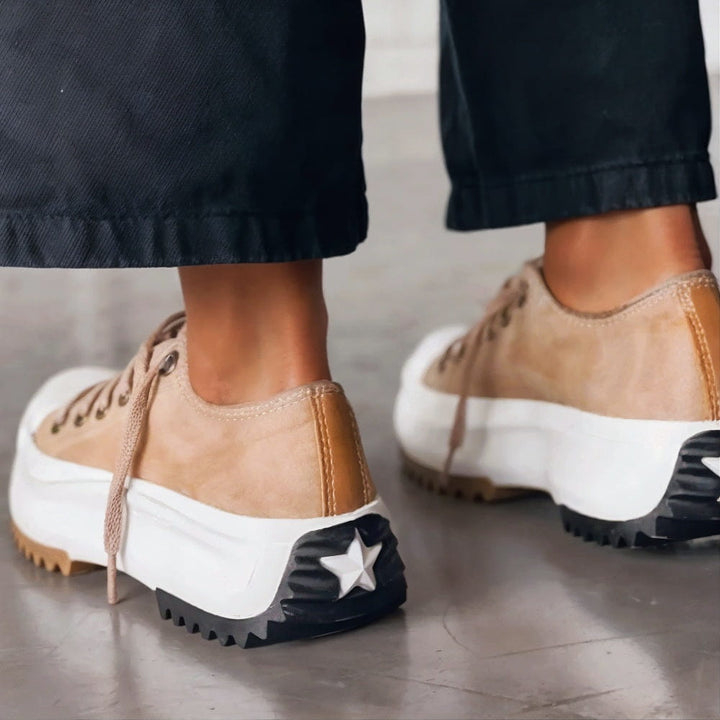 Damen Schnürsneaker mit Orthopädischer Fußbett und Arch Support für Alltag und Freizeit 1