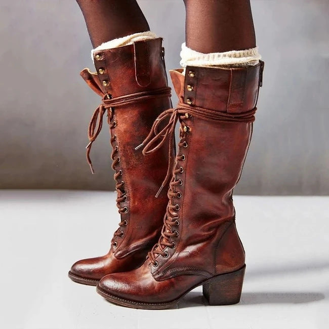 Damen Schnürstiefel mit mittlerem Absatz – Elegante und bequeme Stiefel für Alltag und Büro 3