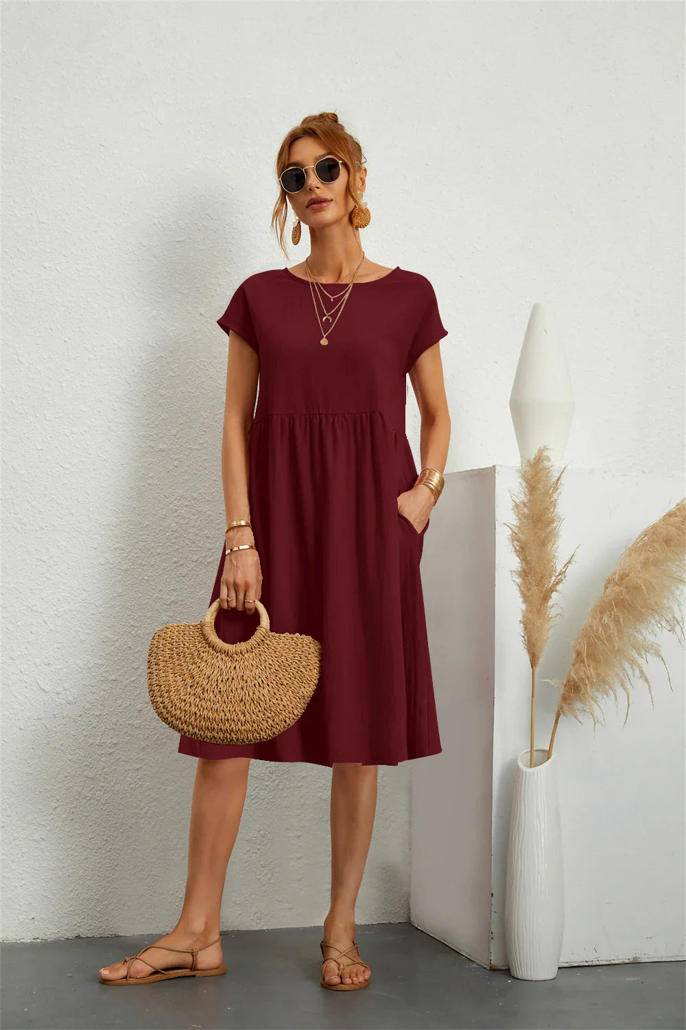 Damen Sommerkleid mit Taschen – Elegantes, lässiges Design für warme Tage 10