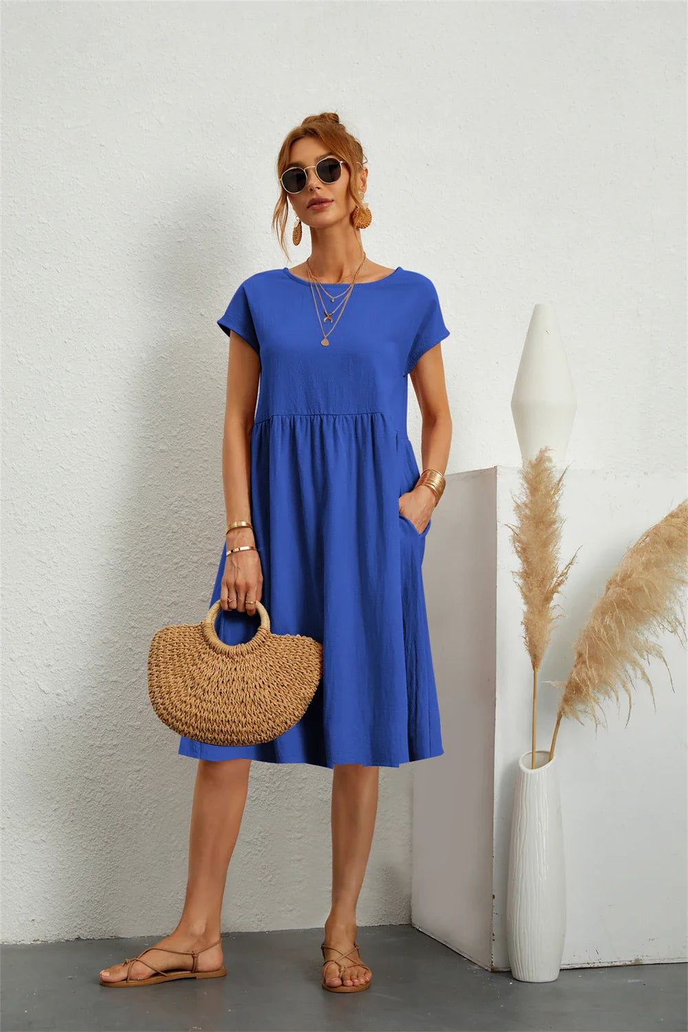Damen Sommerkleid mit Taschen – Elegantes, lässiges Design für warme Tage 7