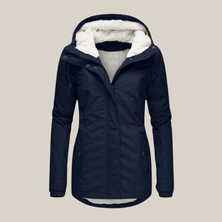 Damen Steppjacke mit Sherpa-Futter und Kapuze für kalte Tage 0