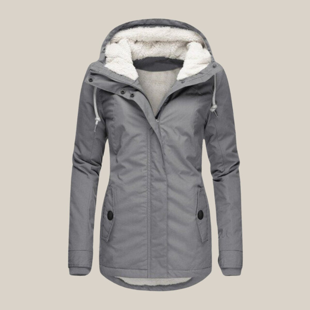 Damen Steppjacke mit Sherpa-Futter und Kapuze für kalte Tage 1