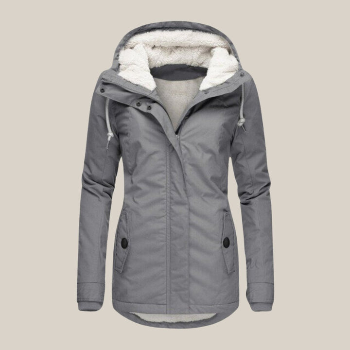 Damen Steppjacke mit Sherpa-Futter und Kapuze für kalte Tage 3