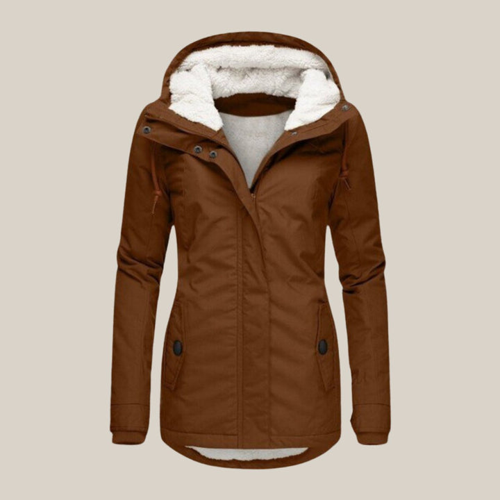 Damen Steppjacke mit Sherpa-Futter und Kapuze für kalte Tage 4