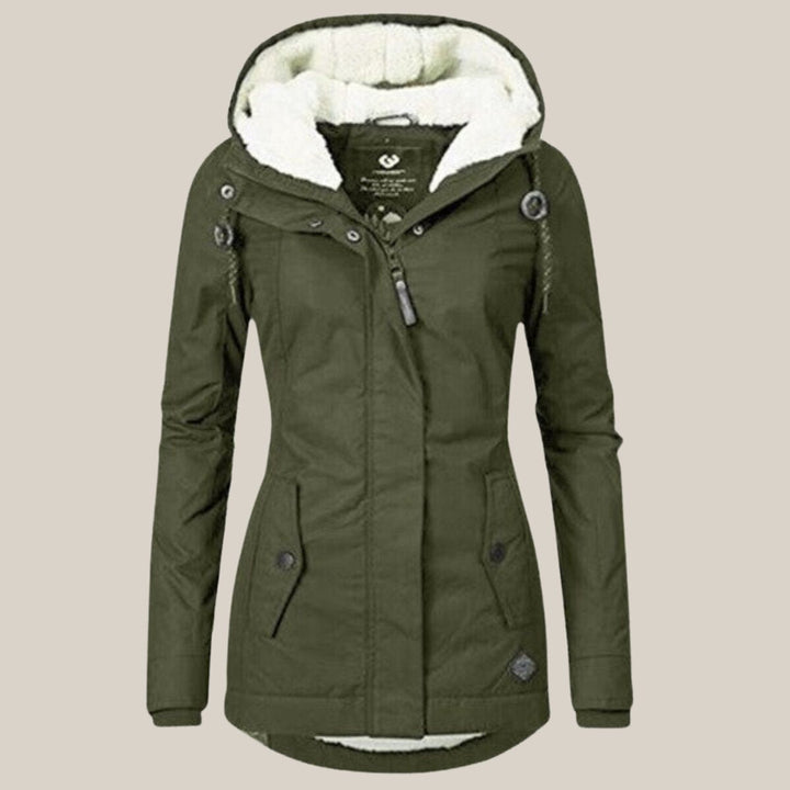 Damen Steppjacke mit Sherpa-Futter und Kapuze für kalte Tage 8