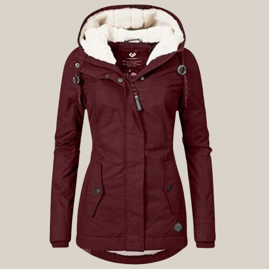 Damen Steppjacke mit Sherpa-Futter und Kapuze für kalte Tage 9