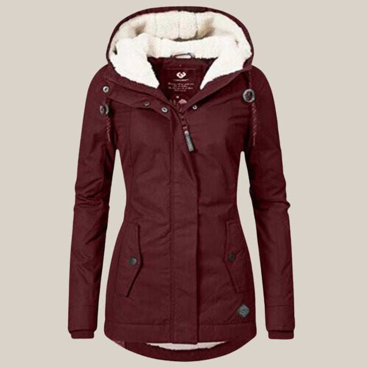Damen Steppjacke mit Sherpa-Futter und Kapuze für kalte Tage 9