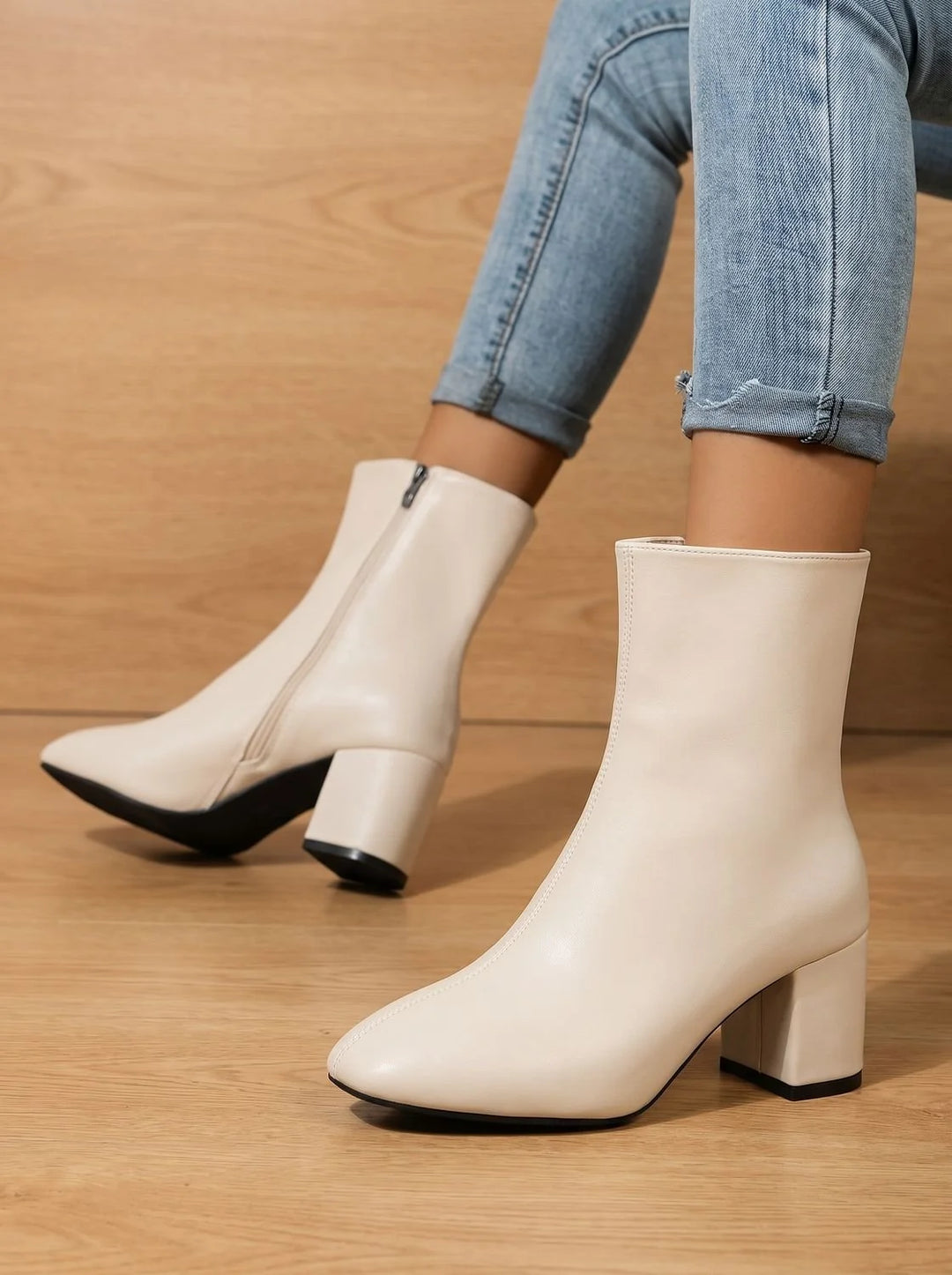 Damen Stiefeletten Schwarz mit Orthopädischer Arch Support und Blockabsatz, Elegante Stiefel für Komfort und Stil 3