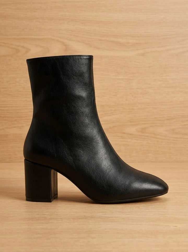 Damen Stiefeletten Schwarz mit Orthopädischer Arch Support und Blockabsatz, Elegante Stiefel für Komfort und Stil 4