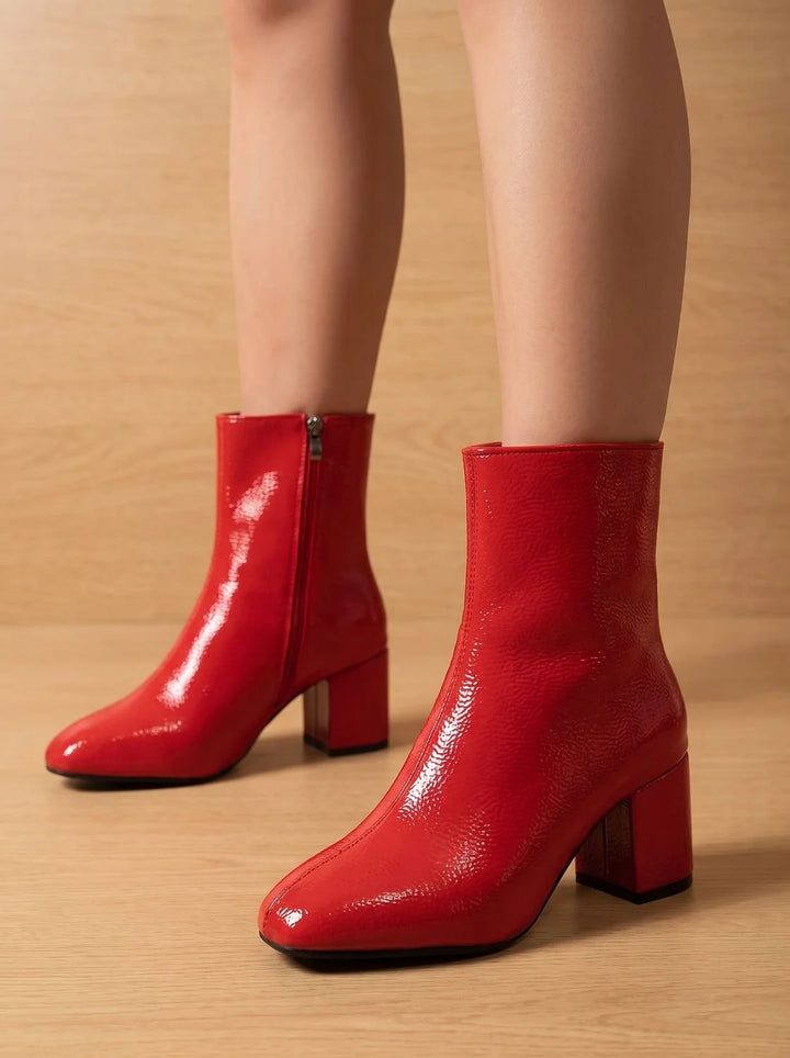 Damen Stiefeletten Schwarz mit Orthopädischer Arch Support und Blockabsatz, Elegante Stiefel für Komfort und Stil 6