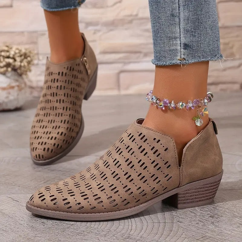 Damen Stiefeletten mit Atmungsaktiven Cutouts für Frühling Komfort 1