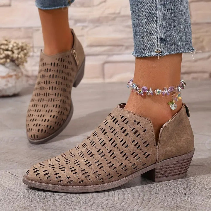 Damen Stiefeletten mit Atmungsaktiven Cutouts für Frühling Komfort 1
