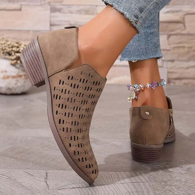 Damen Stiefeletten mit Atmungsaktiven Cutouts für Frühling Komfort 3