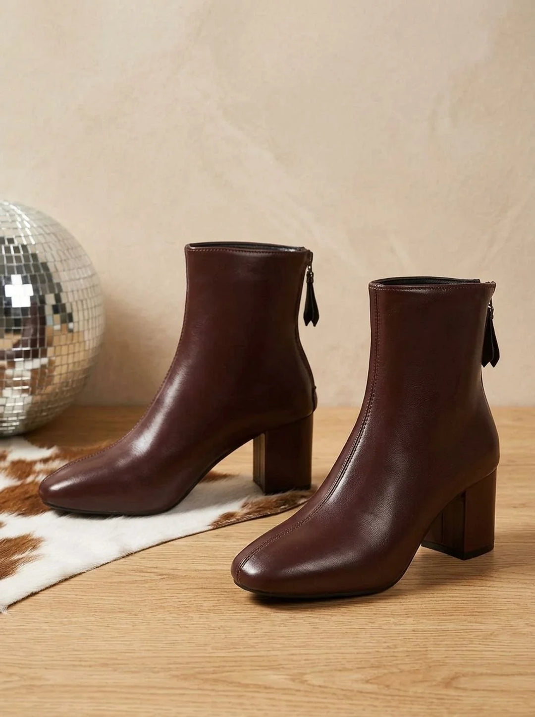 Damen Stiefeletten mit Blockabsatz und seitlichem Reißverschluss elegant und vielseitig 0