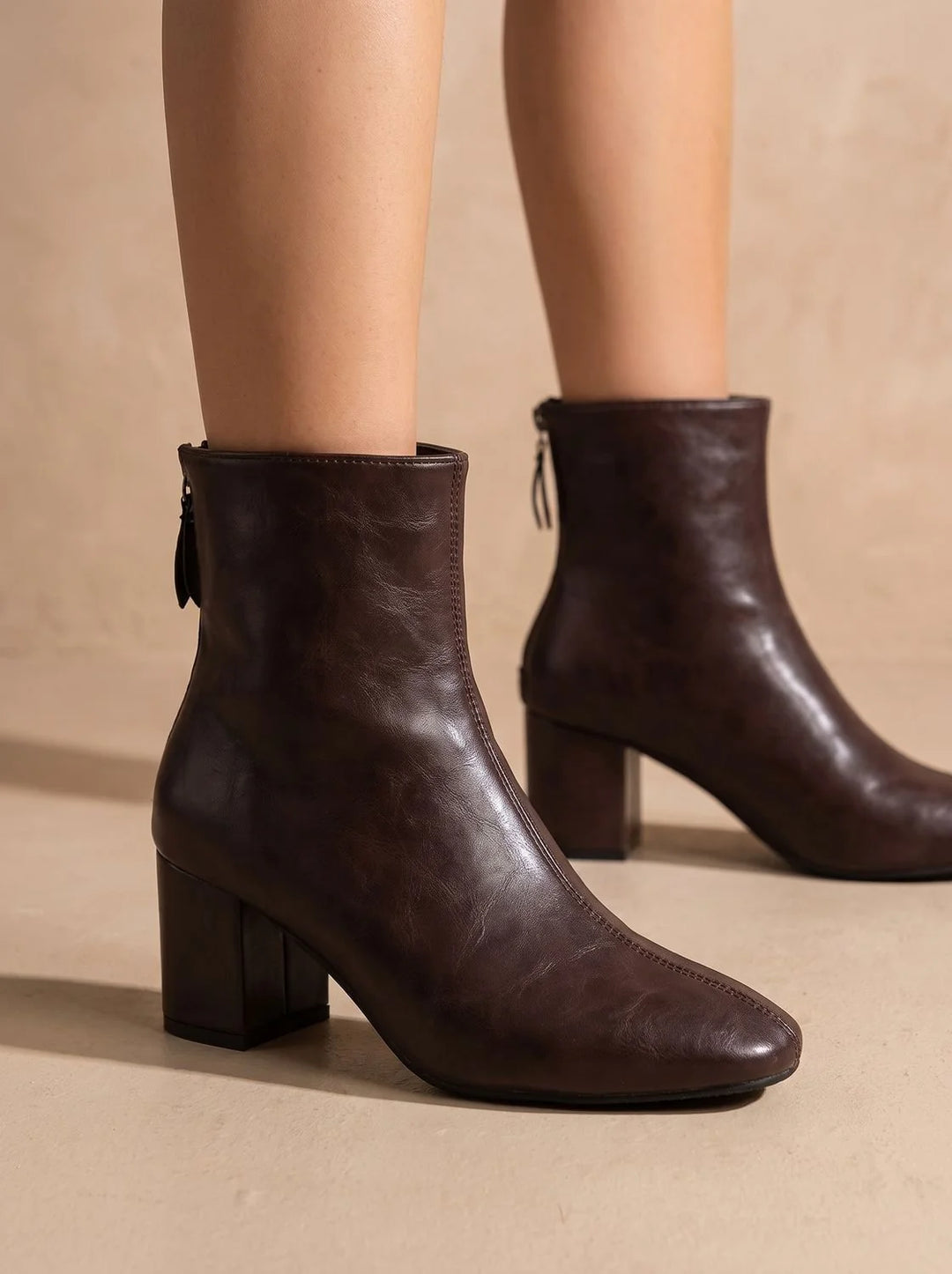 Damen Stiefeletten mit Blockabsatz und seitlichem Reißverschluss elegant und vielseitig 2