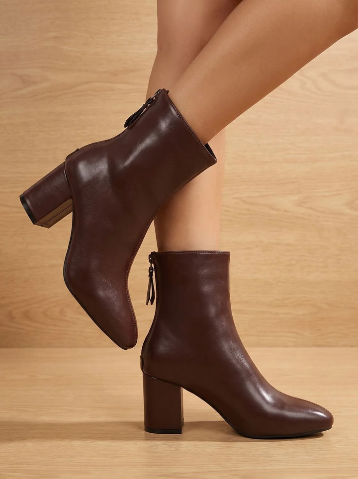 Damen Stiefeletten mit Blockabsatz und seitlichem Reißverschluss elegant und vielseitig 3