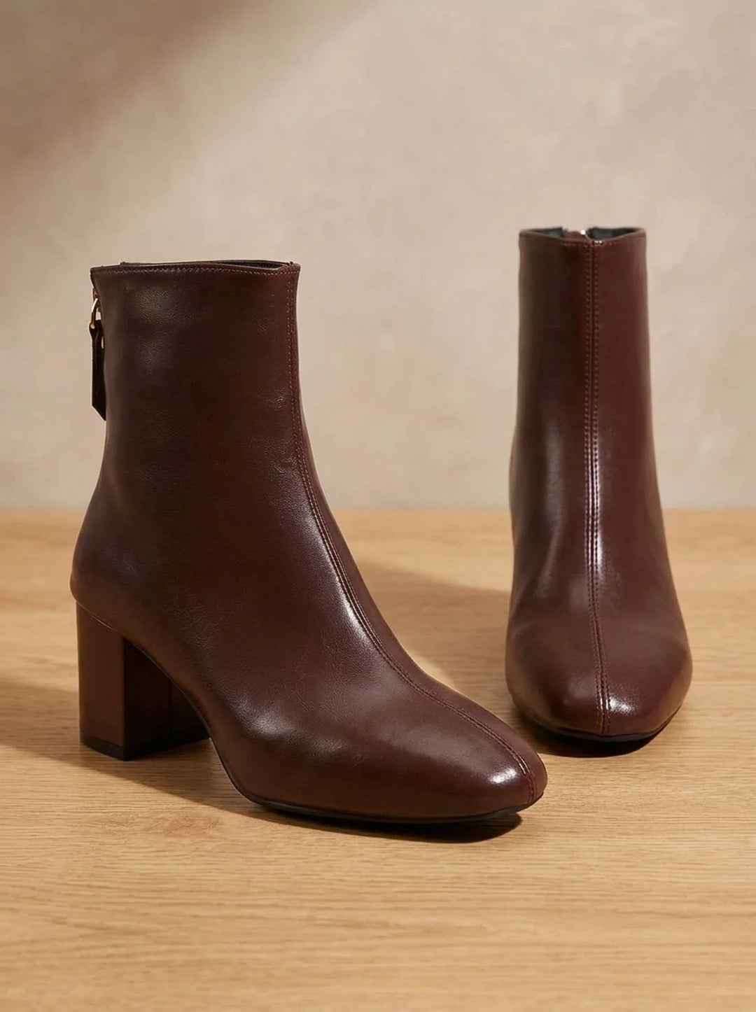 Damen Stiefeletten mit Blockabsatz und seitlichem Reißverschluss elegant und vielseitig 6