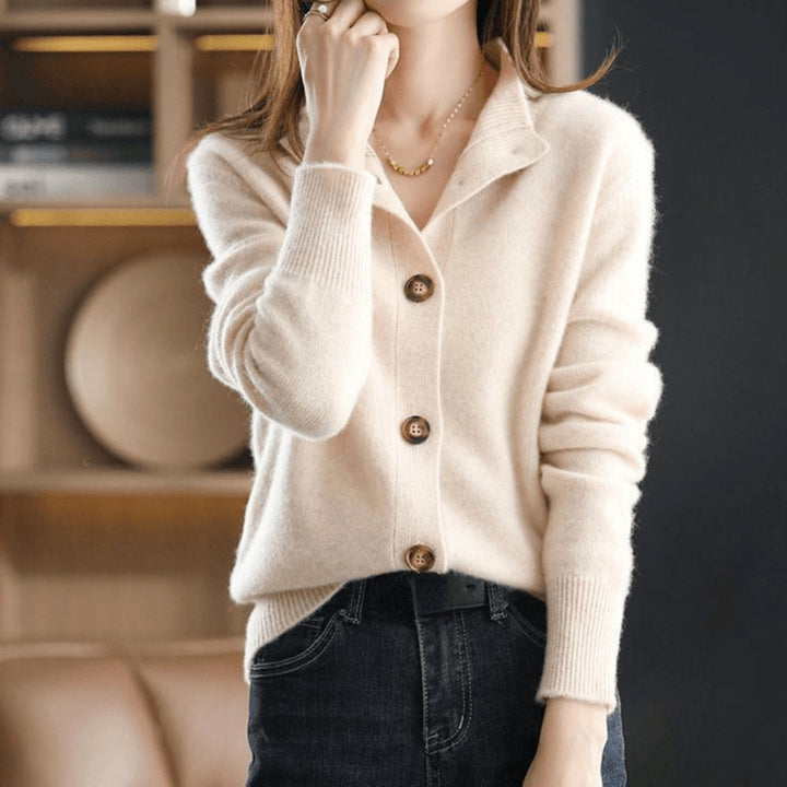 Damen Strickjacke Relaxed Fit mit Knopfleiste – Eleganter Cardigan für Alltag und Büro, Ideal für Kühle Tage 0