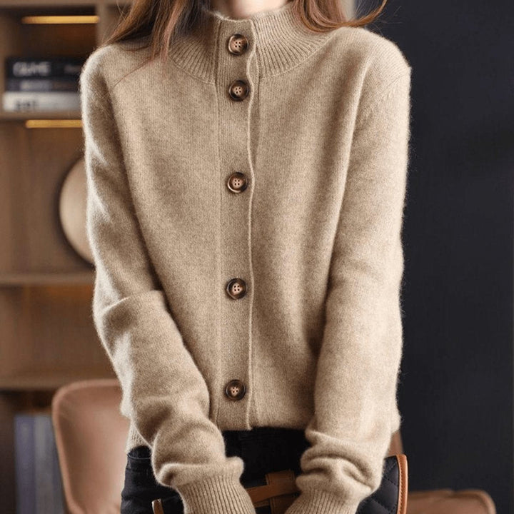 Damen Strickjacke Relaxed Fit mit Knopfleiste – Eleganter Cardigan für Alltag und Büro, Ideal für Kühle Tage 1
