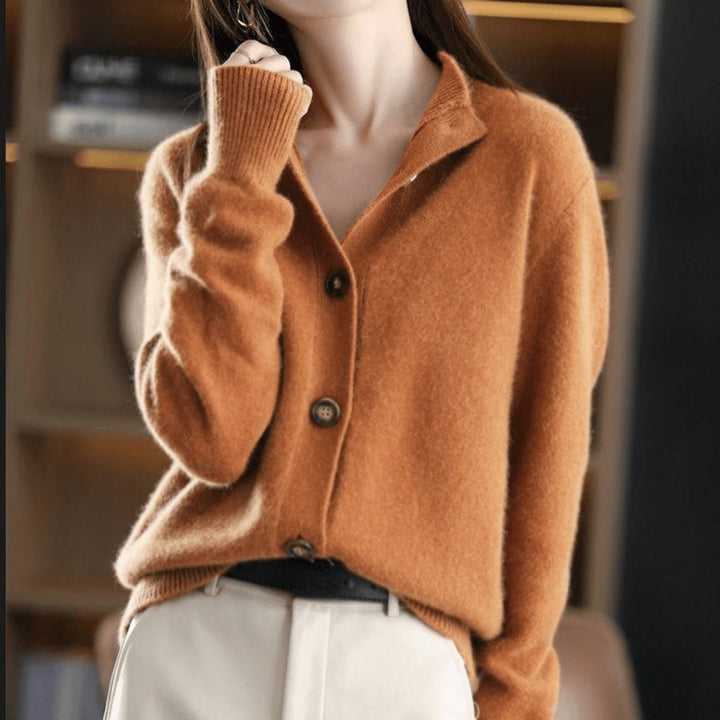 Damen Strickjacke Relaxed Fit mit Knopfleiste – Eleganter Cardigan für Alltag und Büro, Ideal für Kühle Tage 2