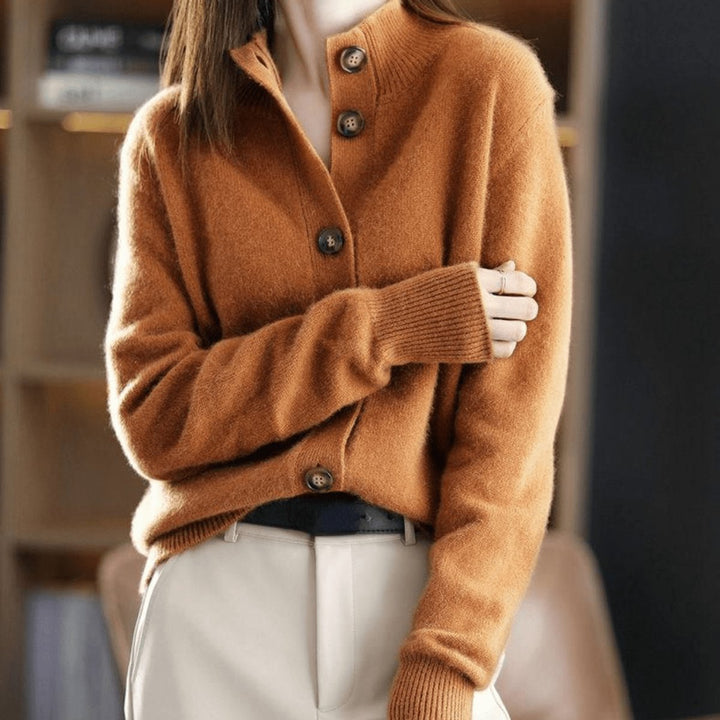 Damen Strickjacke Relaxed Fit mit Knopfleiste – Eleganter Cardigan für Alltag und Büro, Ideal für Kühle Tage 3