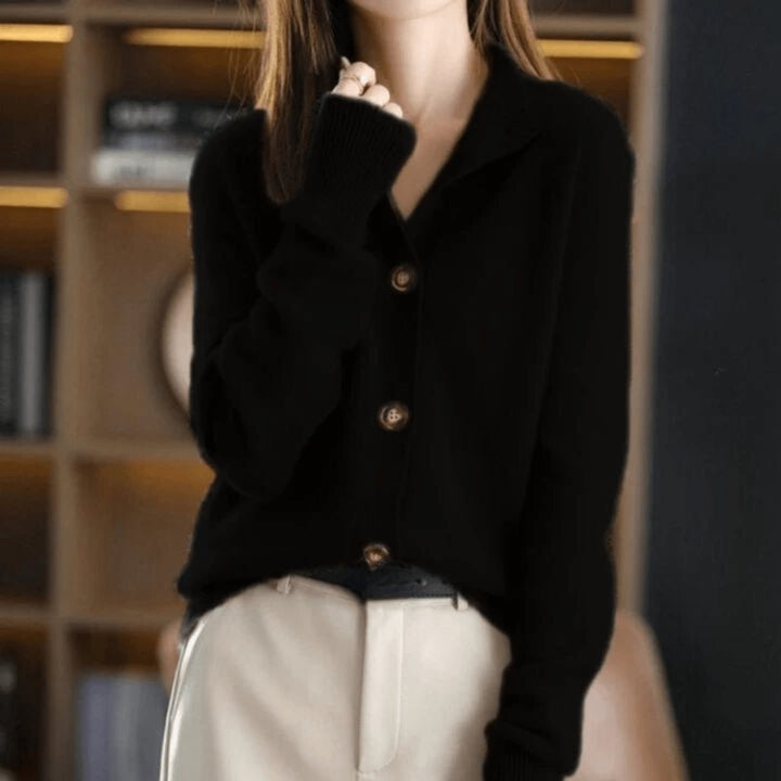 Damen Strickjacke Relaxed Fit mit Knopfleiste – Eleganter Cardigan für Alltag und Büro, Ideal für Kühle Tage 5