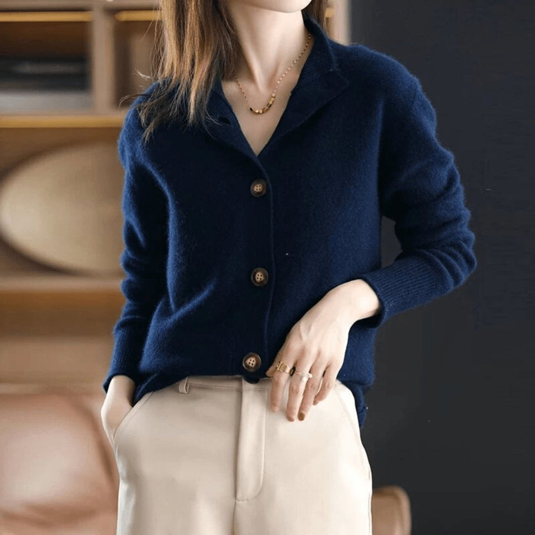 Damen Strickjacke Relaxed Fit mit Knopfleiste – Eleganter Cardigan für Alltag und Büro, Ideal für Kühle Tage 6