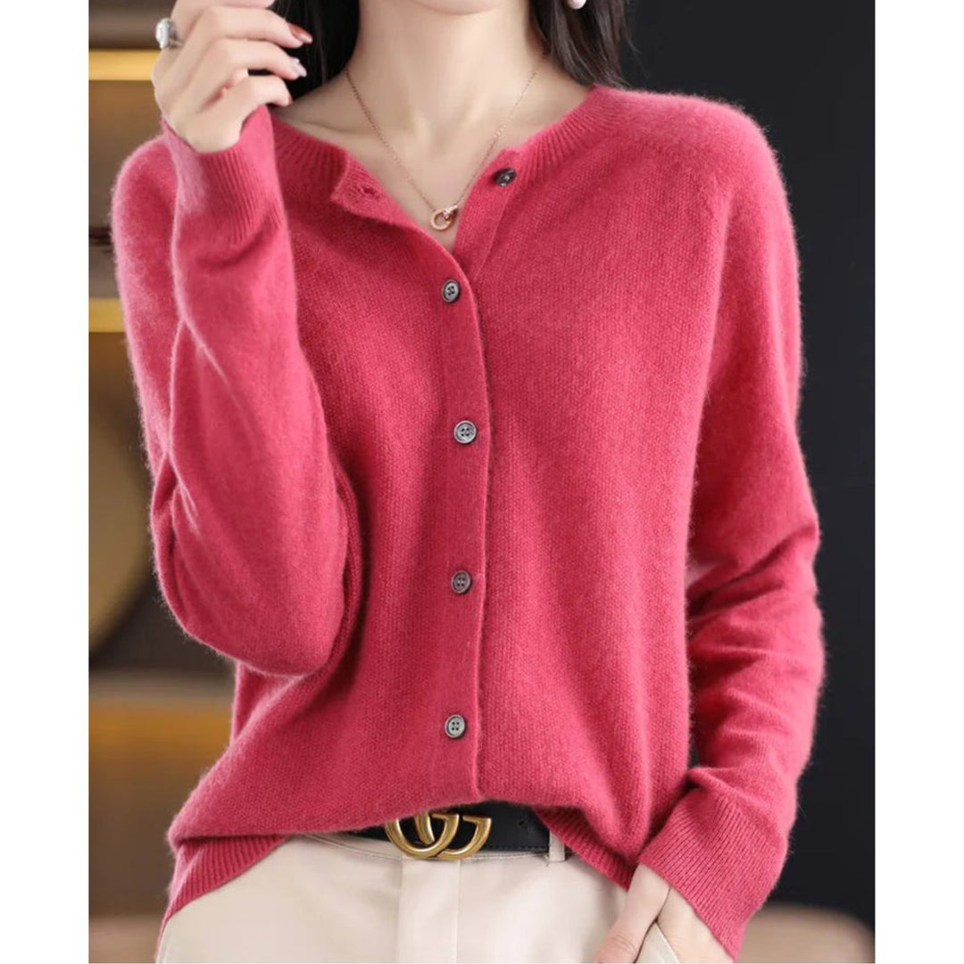 Damen Strickjacke Übergröße mit Knopfleiste Komfortable Warme Cardigan 0
