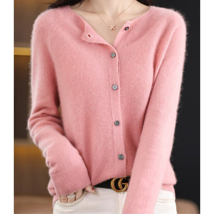 Damen Strickjacke Übergröße mit Knopfleiste Komfortable Warme Cardigan 1