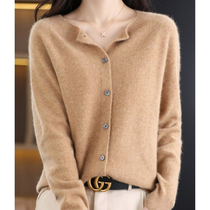 Damen Strickjacke Übergröße mit Knopfleiste Komfortable Warme Cardigan 10