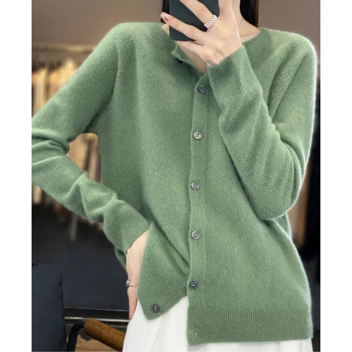 Damen Strickjacke Übergröße mit Knopfleiste Komfortable Warme Cardigan 12