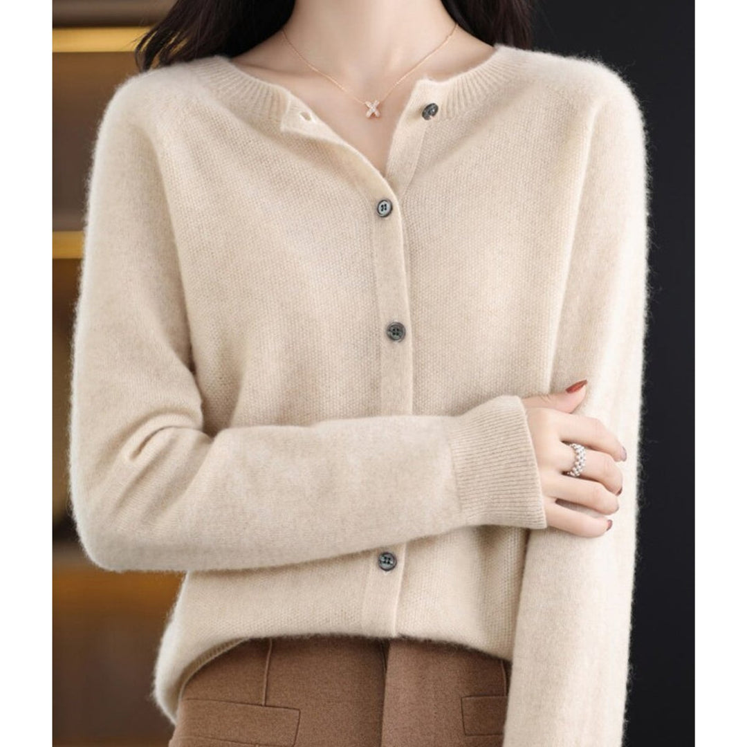 Damen Strickjacke Übergröße mit Knopfleiste Komfortable Warme Cardigan 13