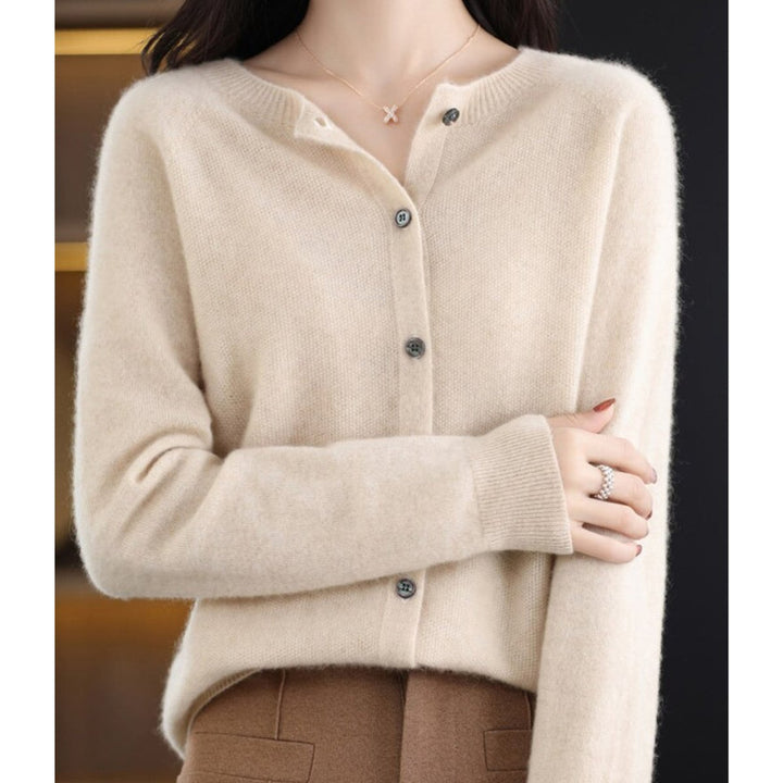 Damen Strickjacke Übergröße mit Knopfleiste Komfortable Warme Cardigan 13