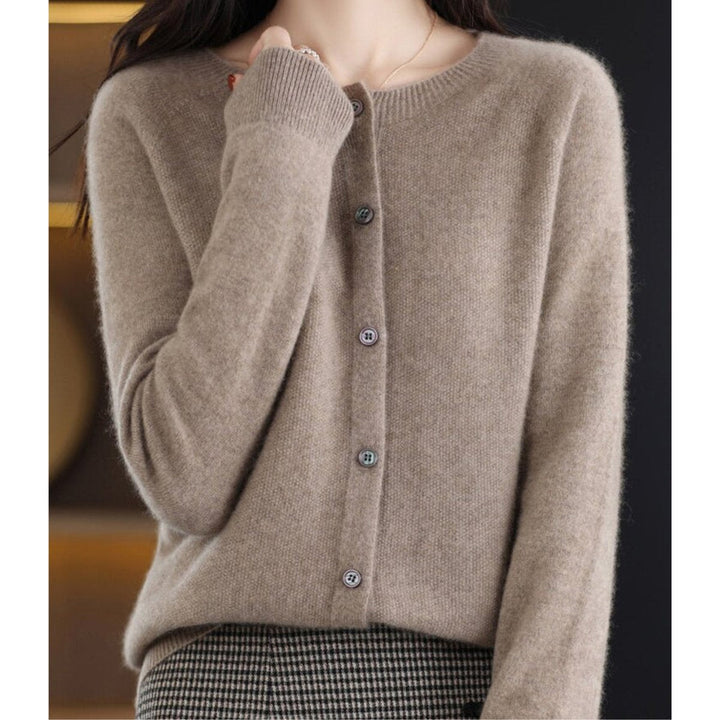 Damen Strickjacke Übergröße mit Knopfleiste Komfortable Warme Cardigan 14