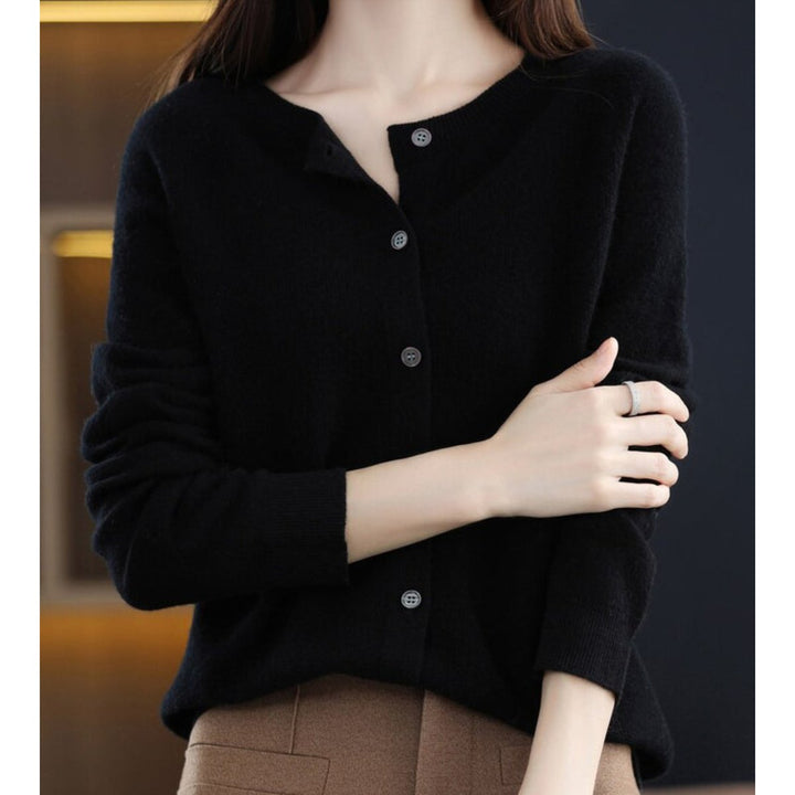 Damen Strickjacke Übergröße mit Knopfleiste Komfortable Warme Cardigan 5