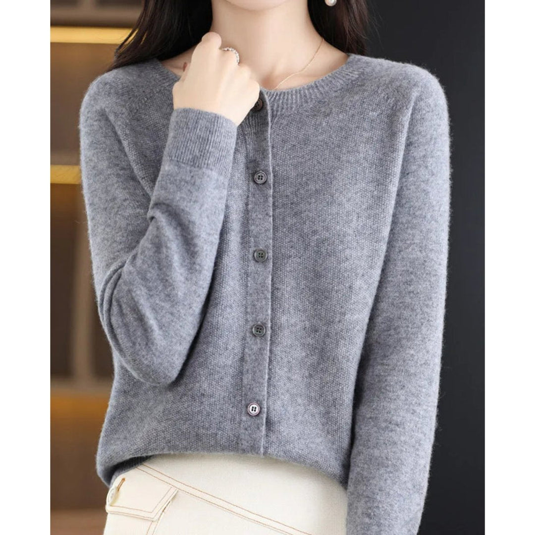Damen Strickjacke Übergröße mit Knopfleiste Komfortable Warme Cardigan 6