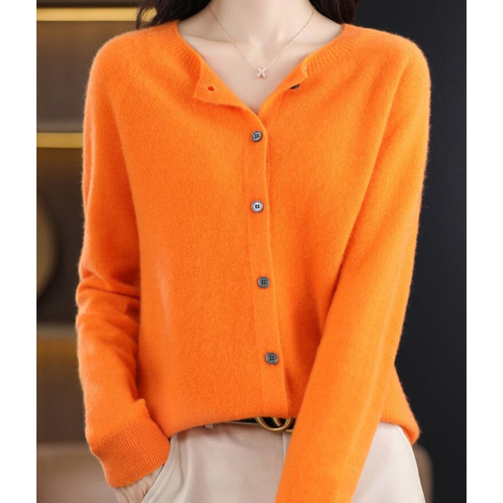 Damen Strickjacke Übergröße mit Knopfleiste Komfortable Warme Cardigan 7