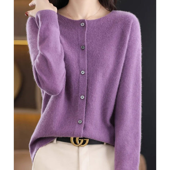 Damen Strickjacke Übergröße mit Knopfleiste Komfortable Warme Cardigan 8